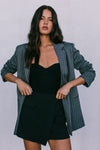 DISPATCH 09.05.25 - Quade Tailored Blazer - Charcoal Grey/White Pinstripe