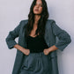 DISPATCH 09.05.25 - Quade Tailored Blazer - Charcoal Grey/White Pinstripe