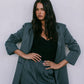 DISPATCH 09.05.25 - Quade Tailored Blazer - Charcoal Grey/White Pinstripe