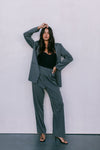 DISPATCH 09.05.25 - Cerlah Tailored Pants - Charcoal Grey/White Pinstripe