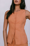 COMING SOON - Leo Tailored Pants - Rust Linen