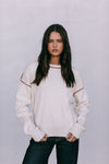 COMING SOON - Libra Knit Jumper - Cream / Chocolate Brown