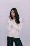 COMING SOON - Libra Knit Jumper - Cream / Chocolate Brown