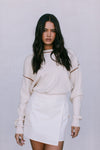 COMING SOON - Libra Knit Jumper - Cream / Chocolate Brown