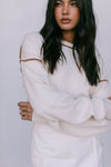 COMING SOON - Libra Knit Jumper - Cream / Chocolate Brown