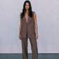 COMING SOON - Uerella Tailored Vest - Chocolate Brown
