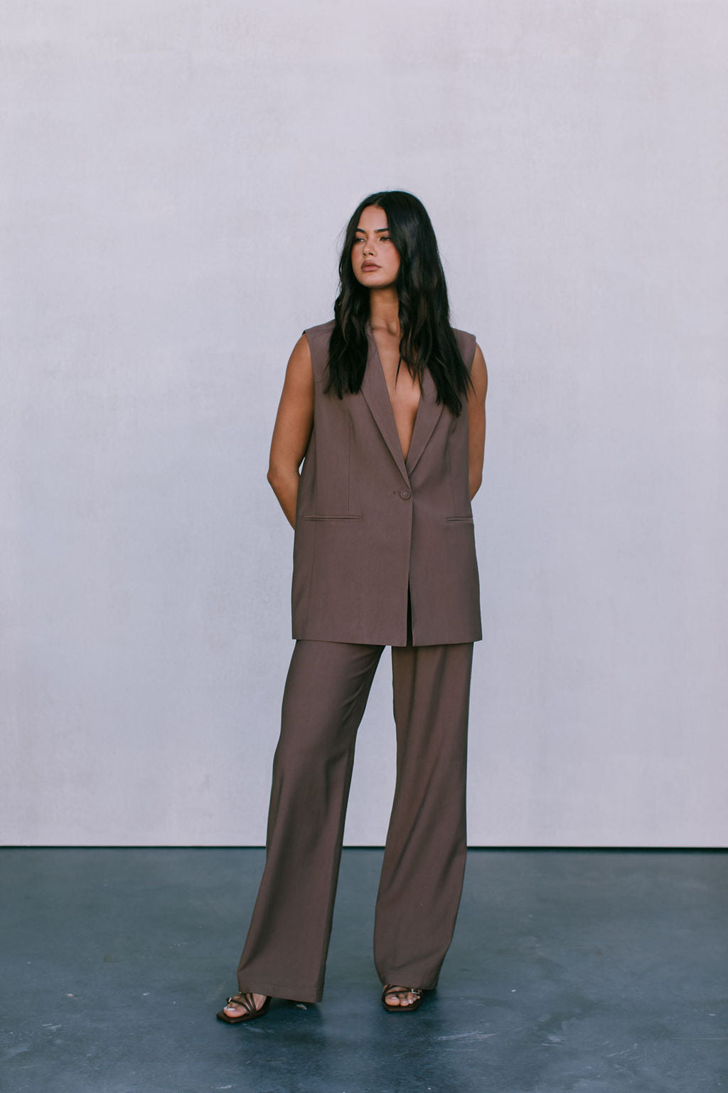 COMING SOON - Uerella Tailored Vest - Chocolate Brown