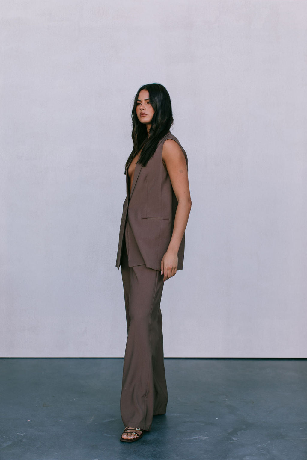 COMING SOON - Uerella Tailored Vest - Chocolate Brown