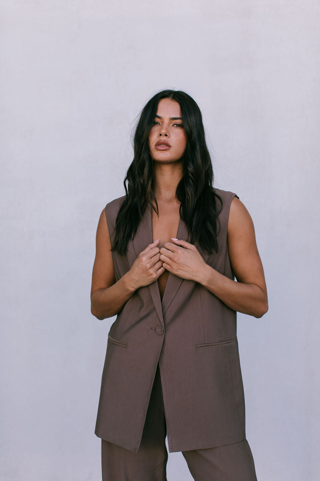 COMING SOON - Uerella Tailored Vest - Chocolate Brown