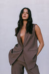 COMING SOON - Uerella Tailored Vest - Chocolate Brown