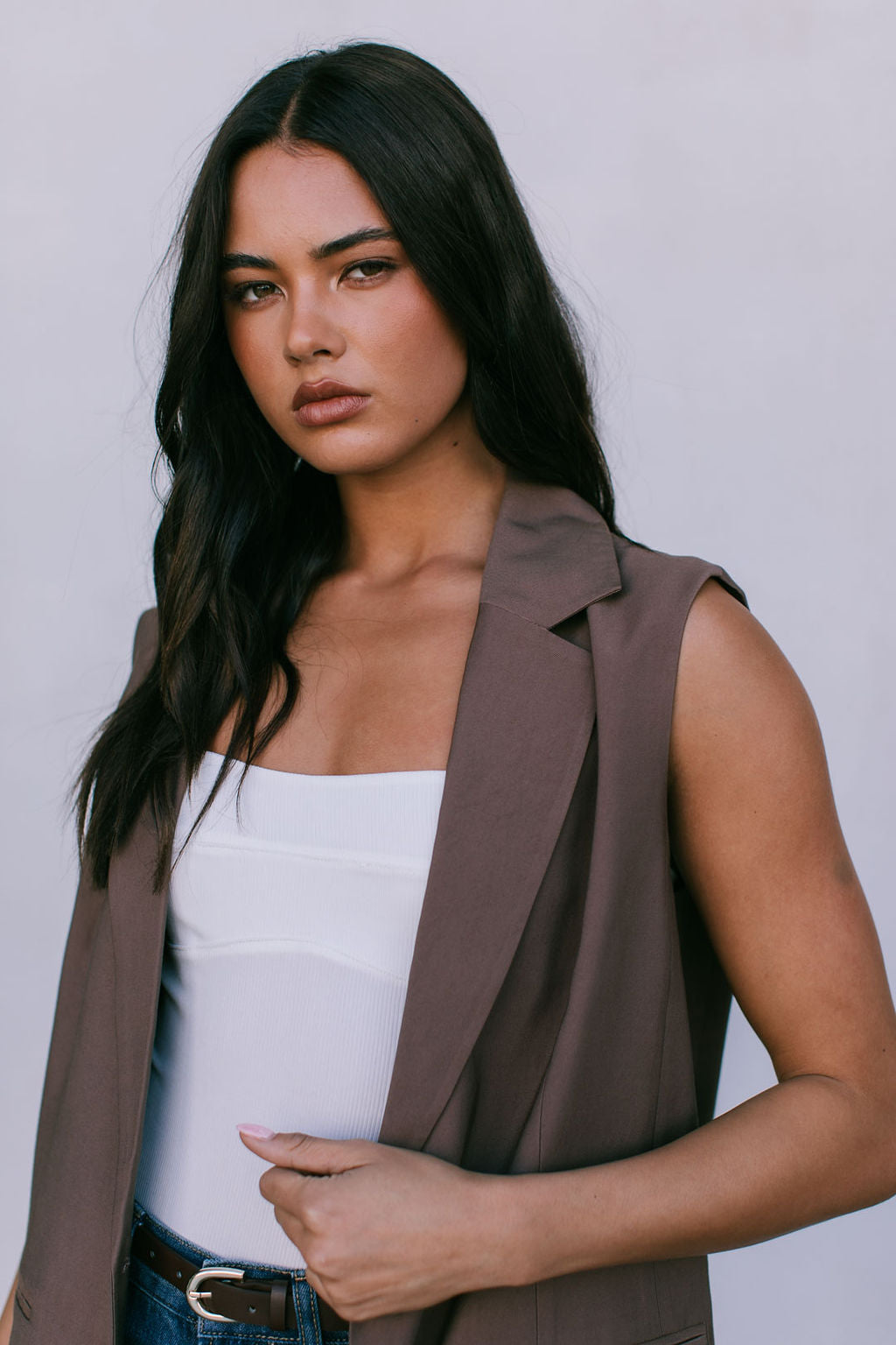 COMING SOON - Uerella Tailored Vest - Chocolate Brown