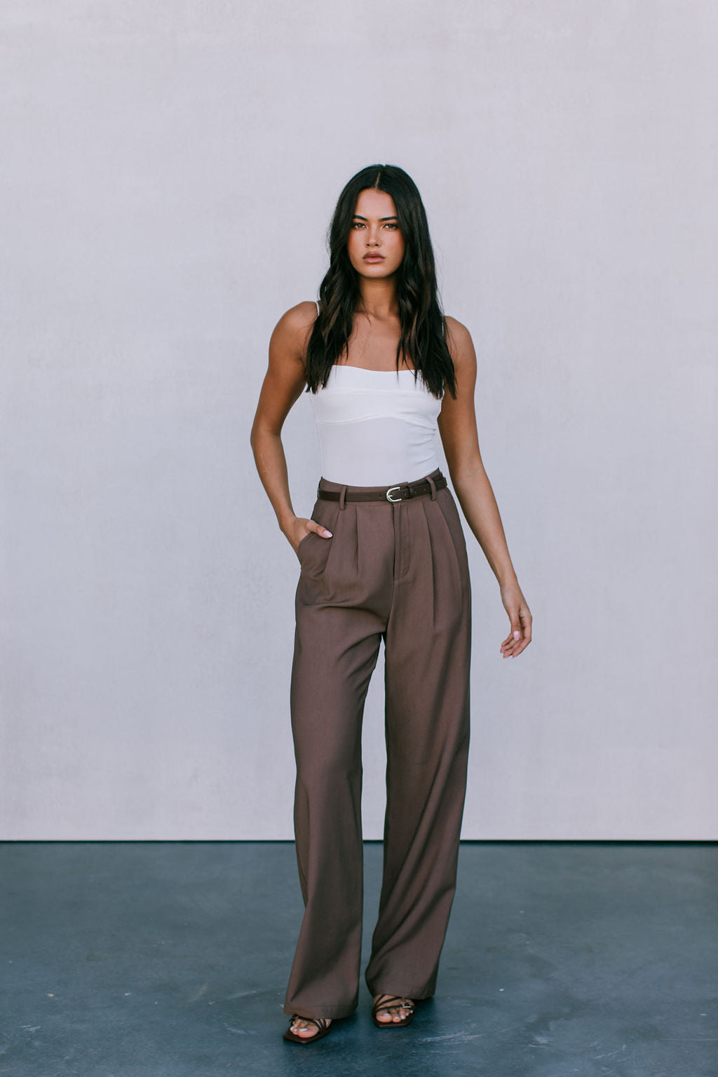 COMING SOON - Mayda Tailored Pants - Chocolate Brown