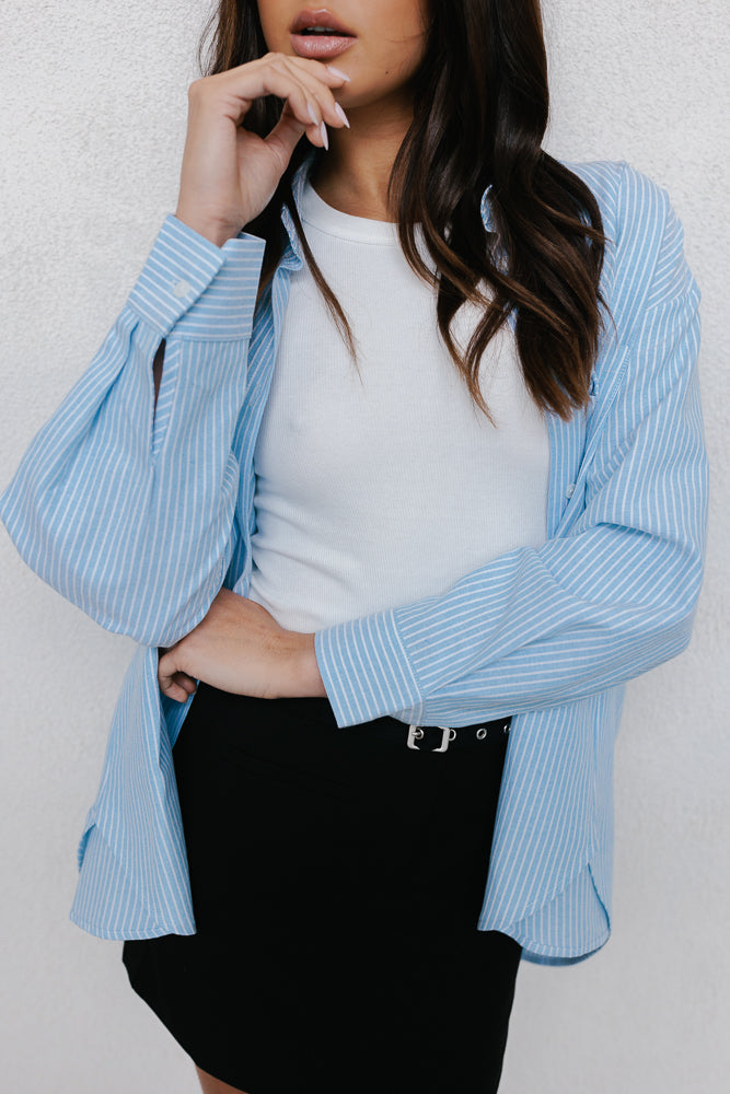 Aspril Top Sky Blue Pinstripe