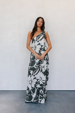 Rilassato Dress - Natural/Charcoal Floral