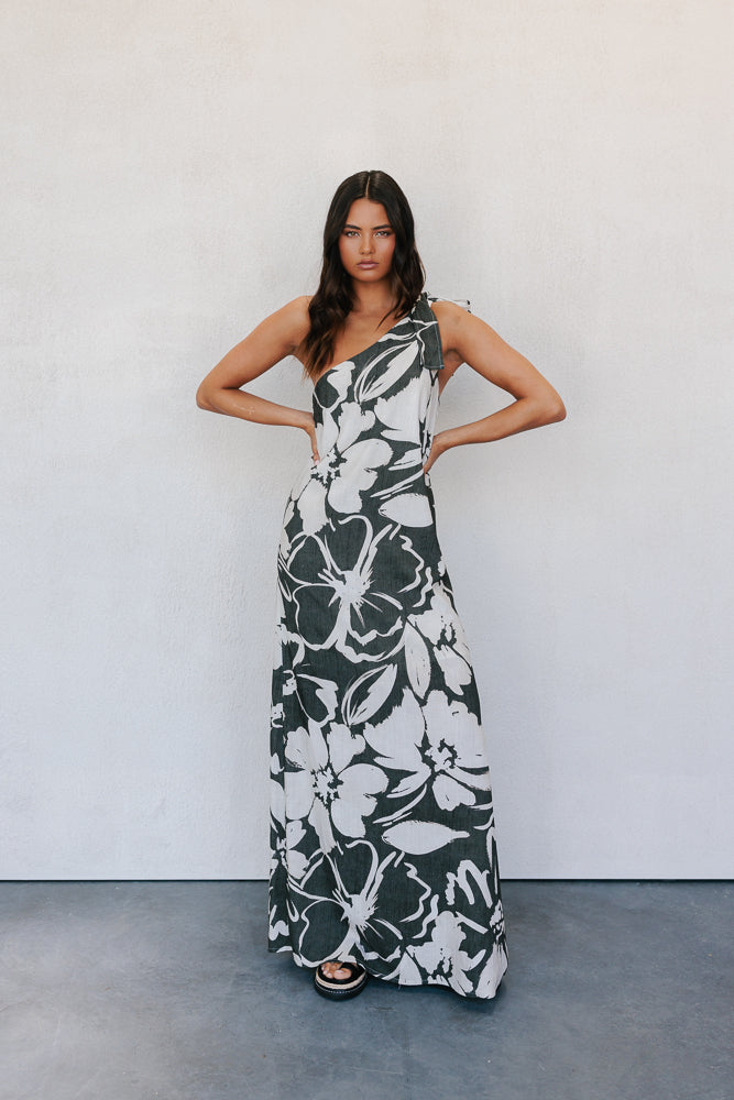 Rilassato Dress - Natural/Charcoal Floral