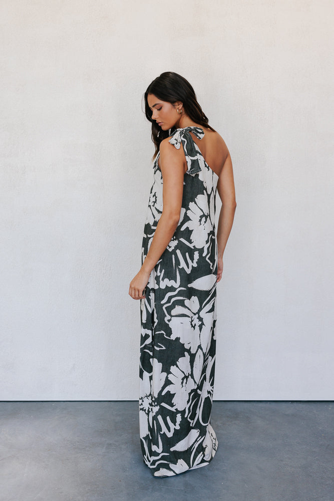 Rilassato Dress - Natural/Charcoal Floral