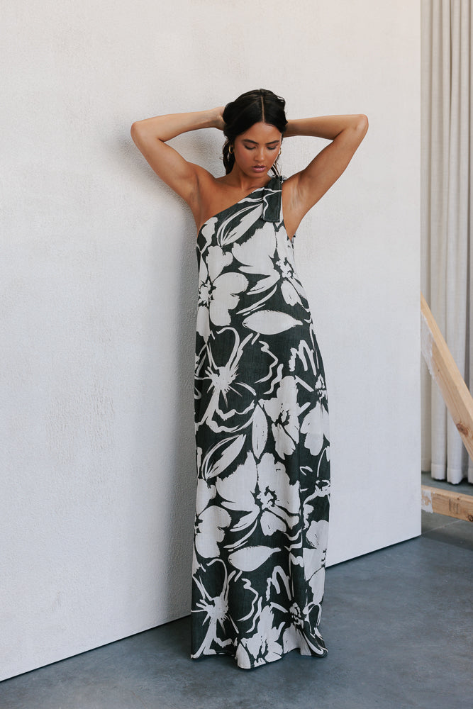 Rilassato Dress - Natural/Charcoal Floral