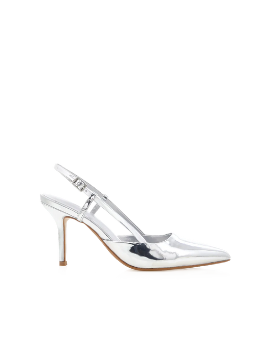 Bethany Heels - Silver Chrome