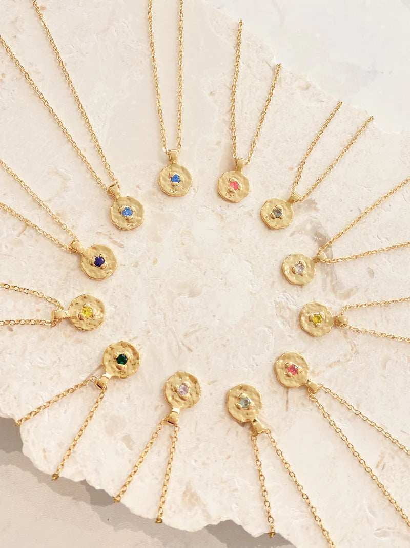 January Birthstone Necklace Garnet