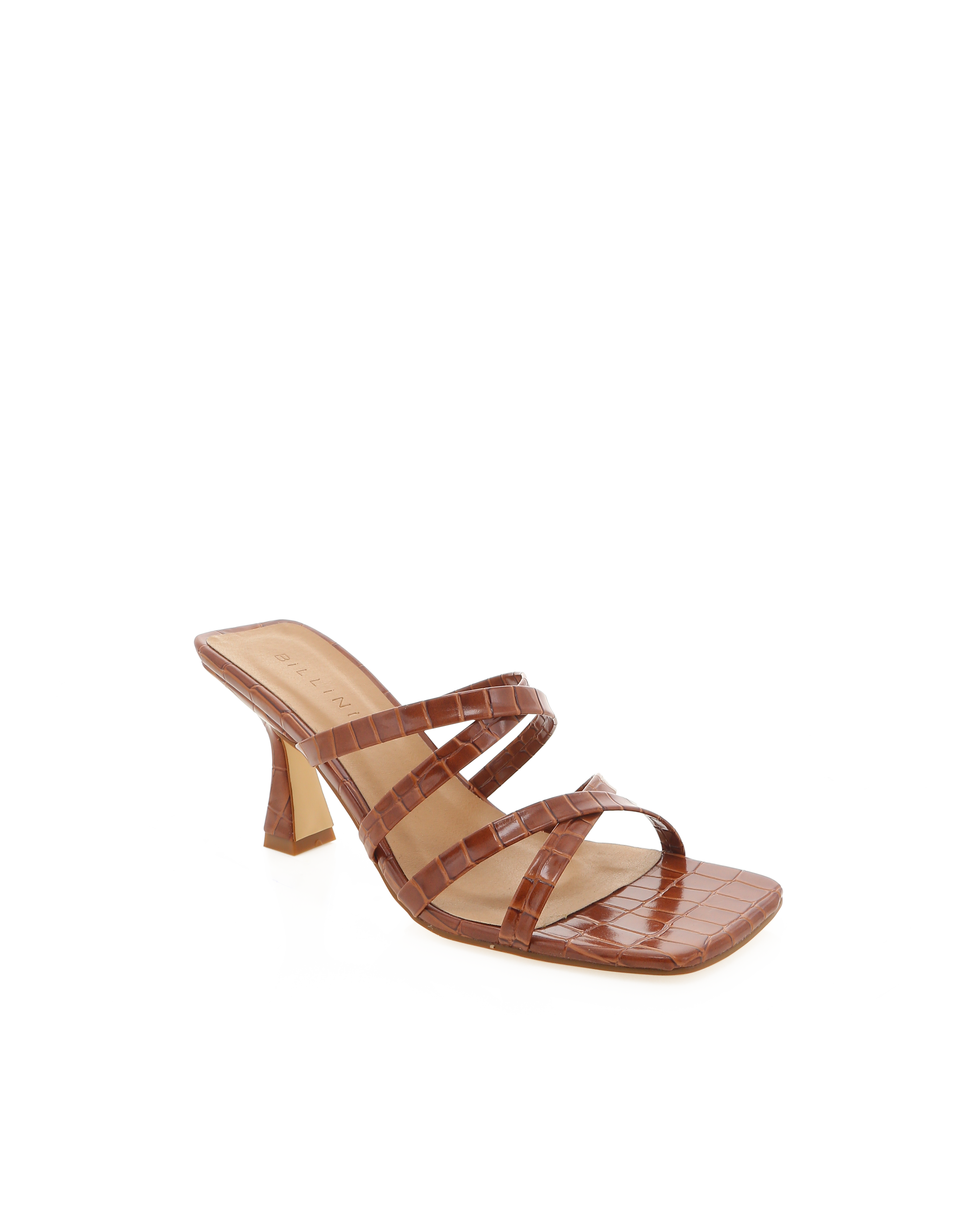 Brown top croc heels