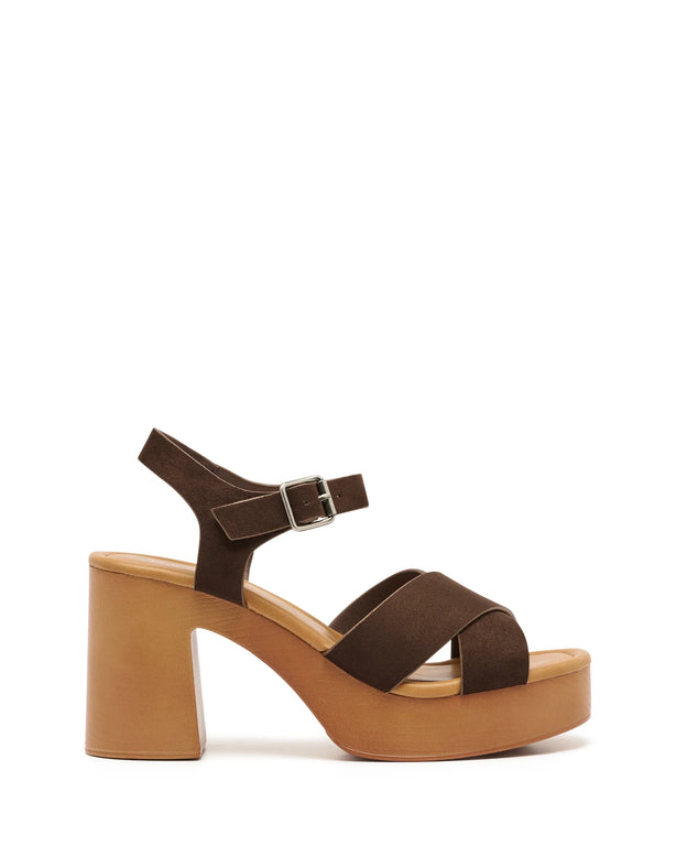 Brynn Clog Heel - Chocolate Suede