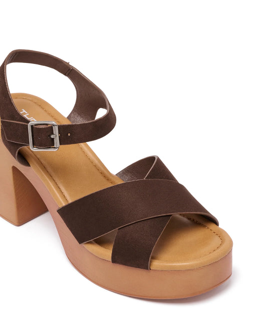 Brynn Clog Heel - Chocolate Suede