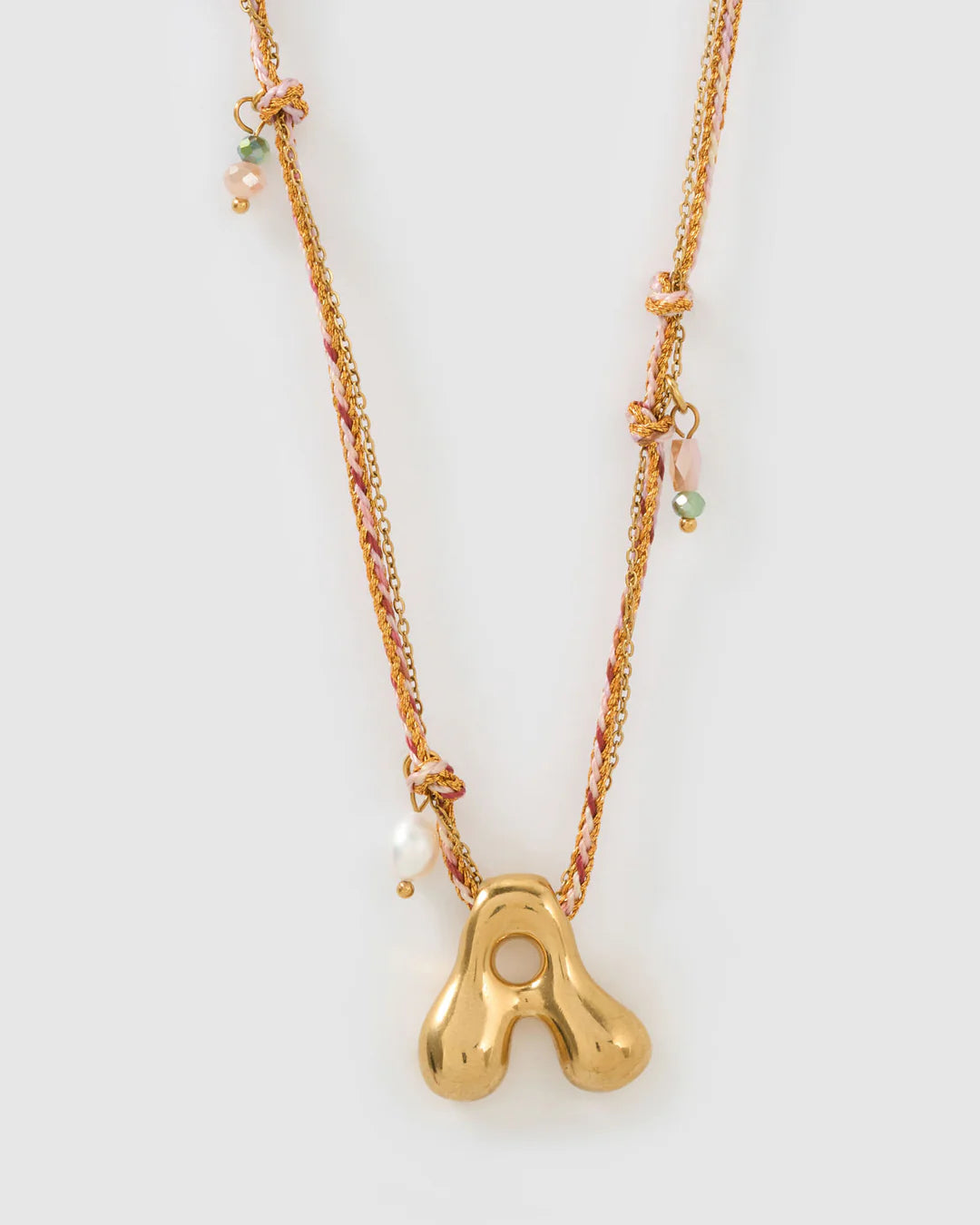 PRE ORDER Bubble Letter Necklace Blush