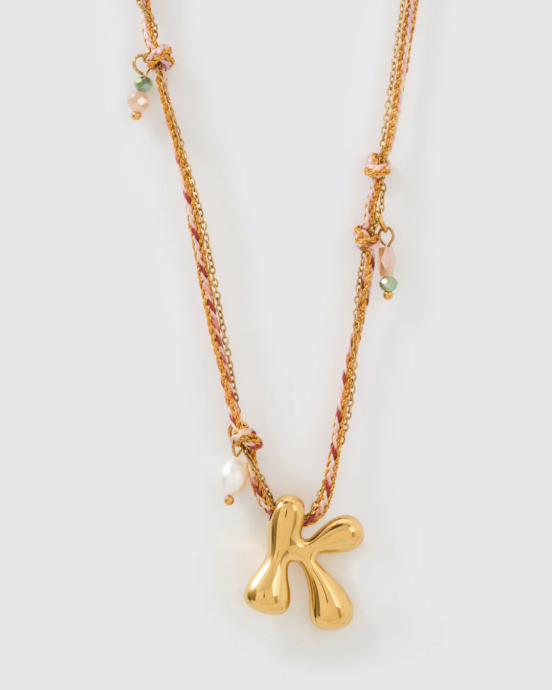 PRE ORDER Bubble Letter Necklace Blush