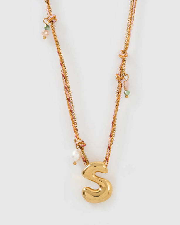 Bubble Letter Necklace - Blush - PREORDER FEBRUARY