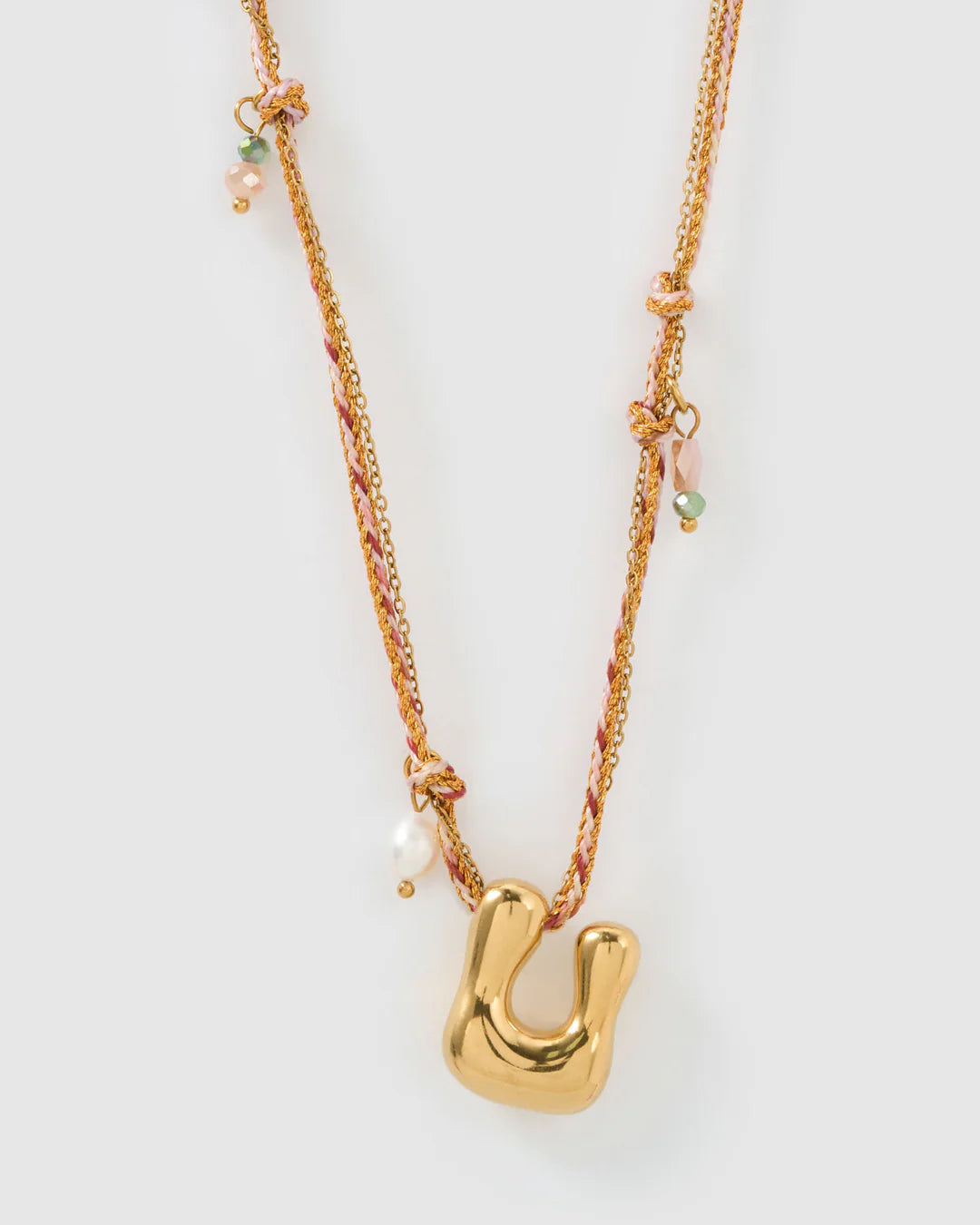 PRE ORDER Bubble Letter Necklace Blush