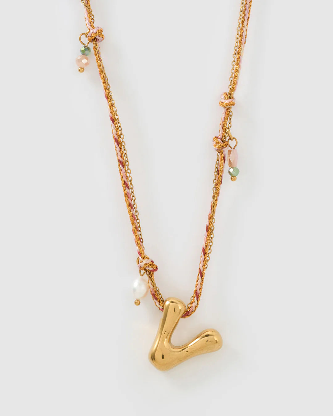 PRE ORDER Bubble Letter Necklace Blush
