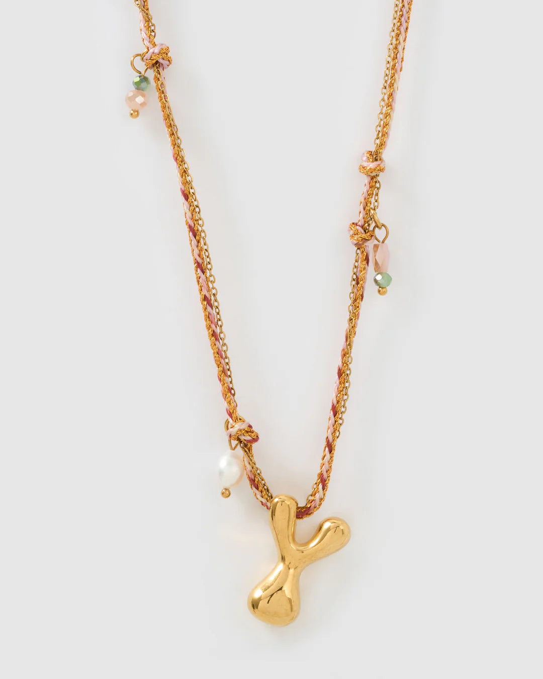 PRE ORDER Bubble Letter Necklace Blush