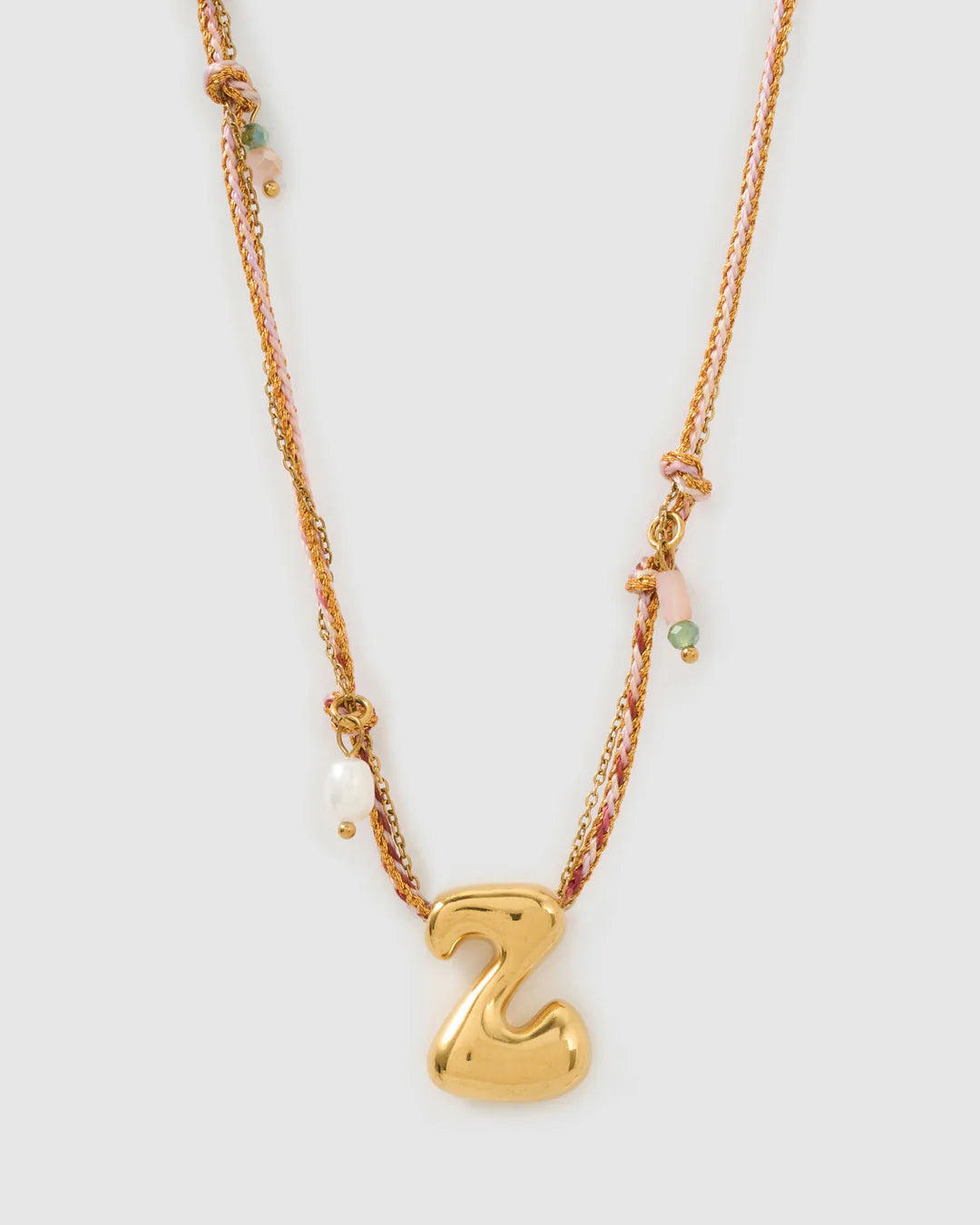 PRE ORDER Bubble Letter Necklace Blush