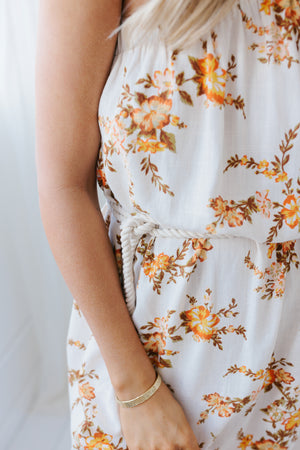 Olla Dress - Cream/Peach Floral