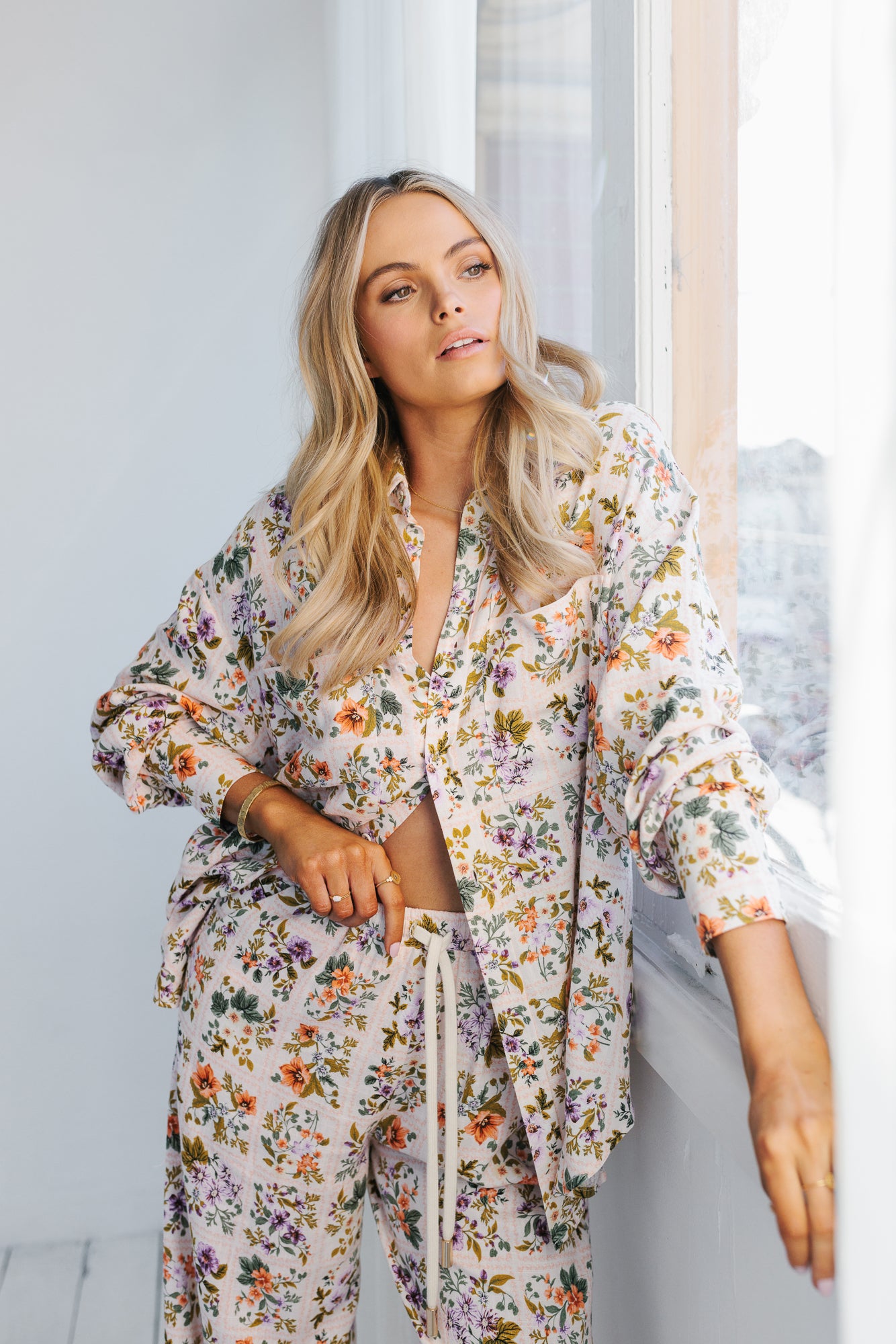 Rhea Shirt Floral Tile
