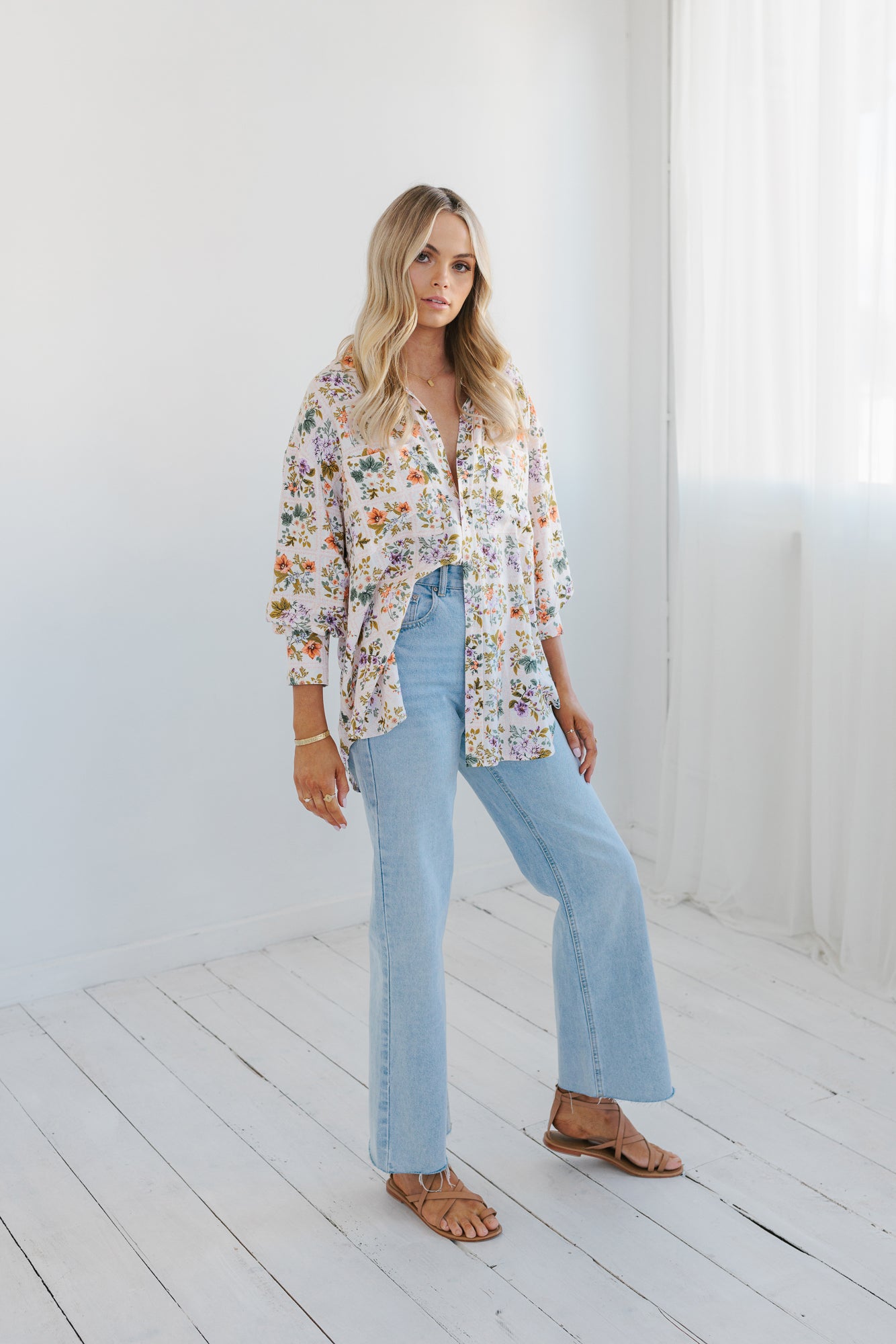 Rhea Shirt Floral Tile