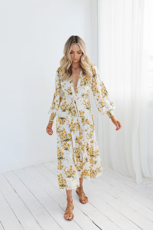 Allegria Dress - Yellow Floral