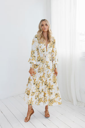 Allegria Dress - Yellow Floral