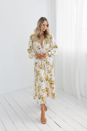 Allegria Dress - Yellow Floral