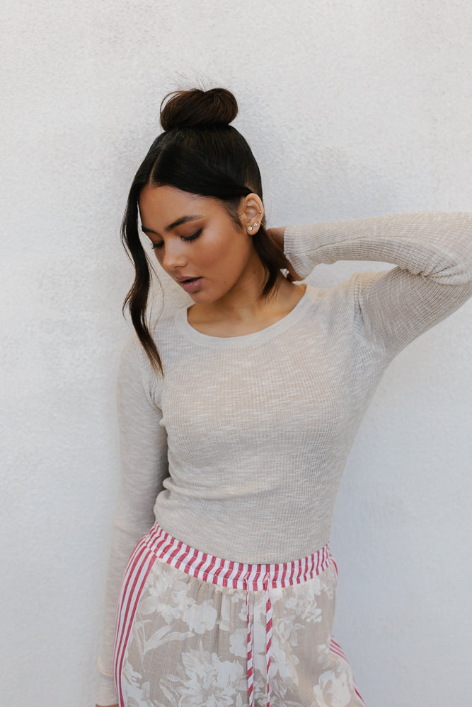 Pita Longsleeve Top - Beige Marle
