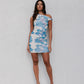 Opal Dress - Cobalt Floral Mesh