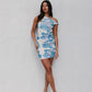 Opal Dress - Cobalt Floral Mesh