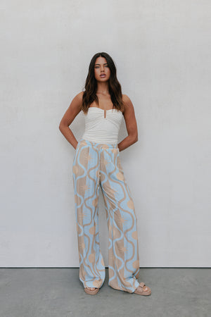 COMING SOON - Citta Pant - Blue/Tan Sun Print