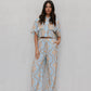 La Luce Top - Blue/Tan Sun Print