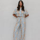 La Luce Top - Blue/Tan Sun Print
