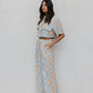 La Luce Top - Blue/Tan Sun Print