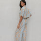 La Luce Top - Blue/Tan Sun Print