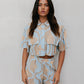 La Luce Top - Blue/Tan Sun Print