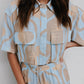 La Luce Top - Blue/Tan Sun Print