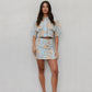 Del Sole Skirt - Blue/Tan Sun Print